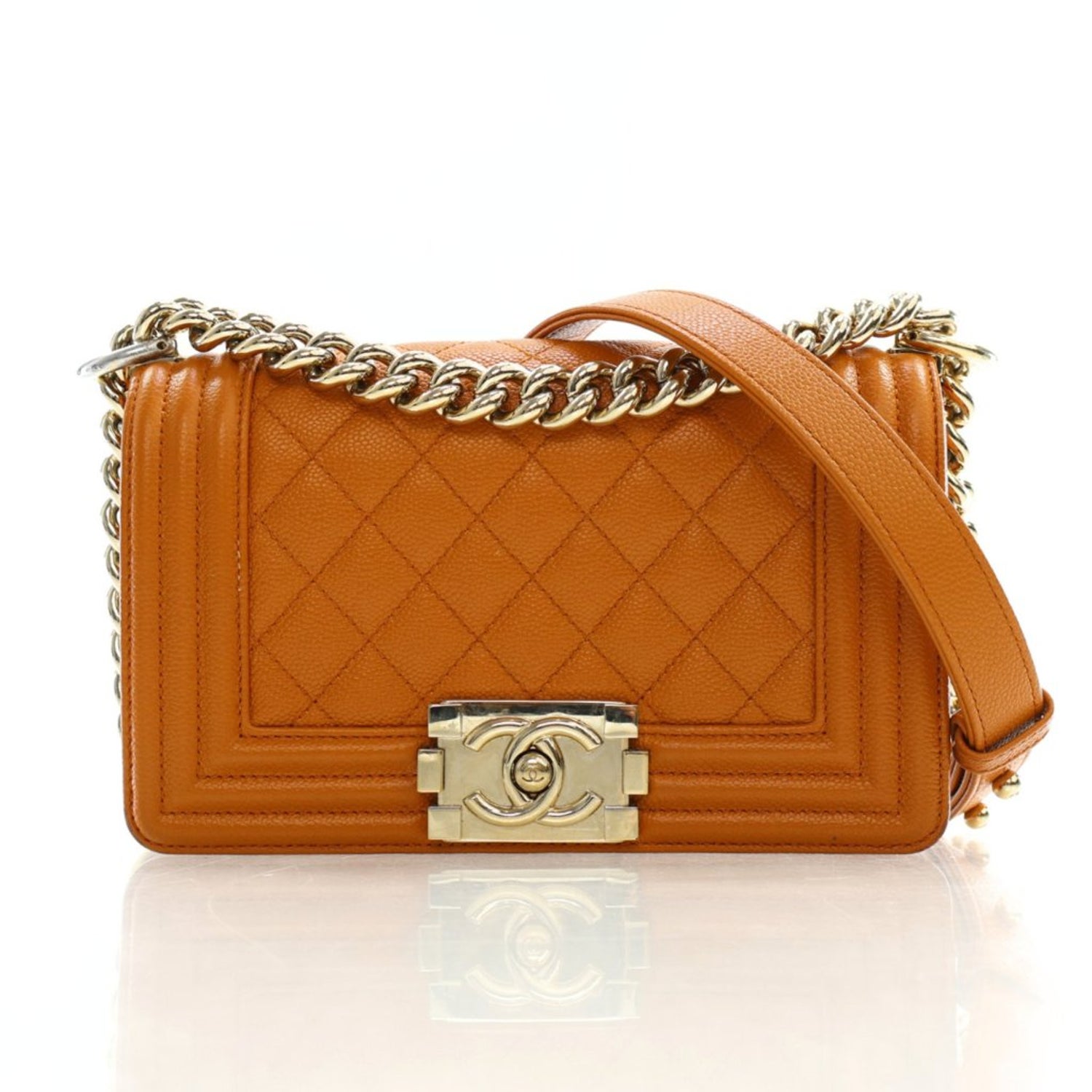 Chanel Leather Boy Bag Small