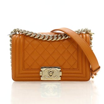 Chanel Leather Boy Bag Small