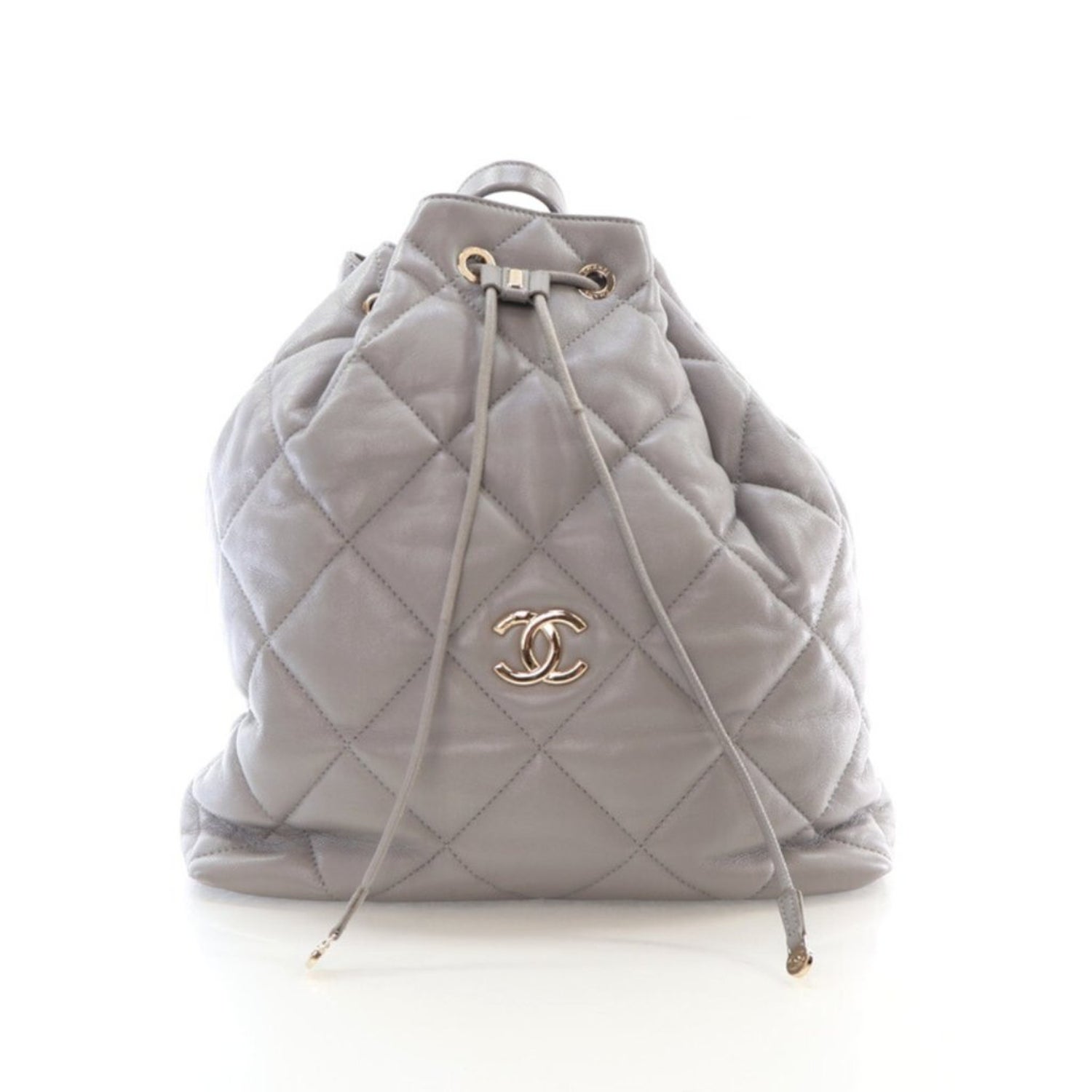Chanel Interlocking CC Drawstring Bucket Backpack