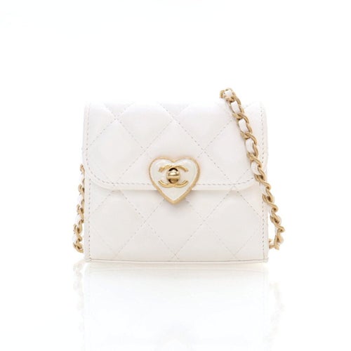 Chanel Interlocking CC CC Enamel Heart Bag Mini
