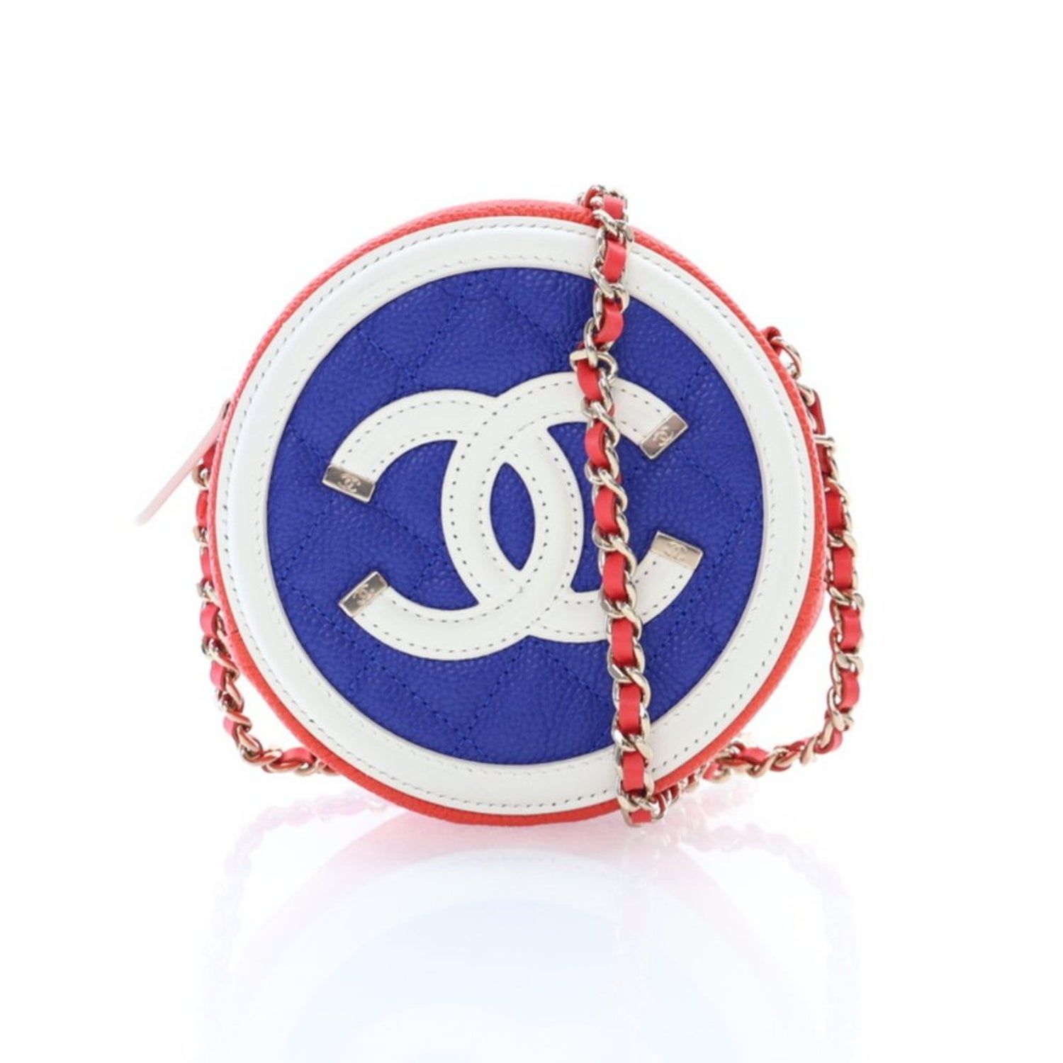 Chanel Interlocking CC Round Filigree Clutch With Chain