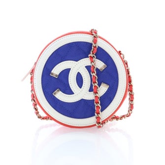 Chanel Interlocking CC Round Filigree Clutch With Chain