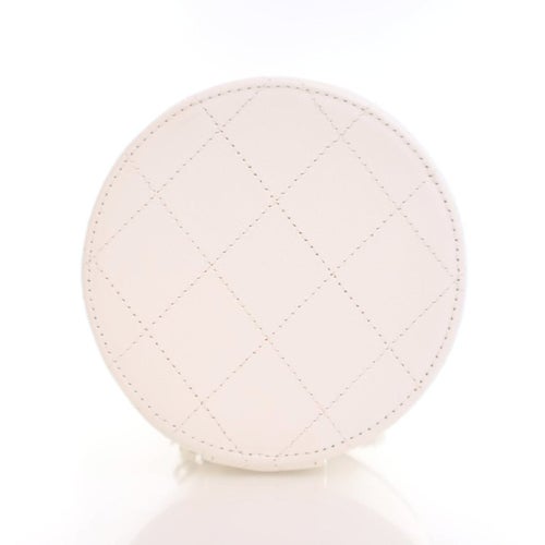 Chanel Lambskin Round Vanity Case With Chain