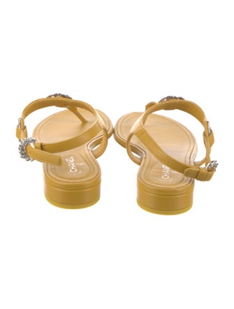 Chanel 2022 Interlocking CC Logo T-Strap Sandals