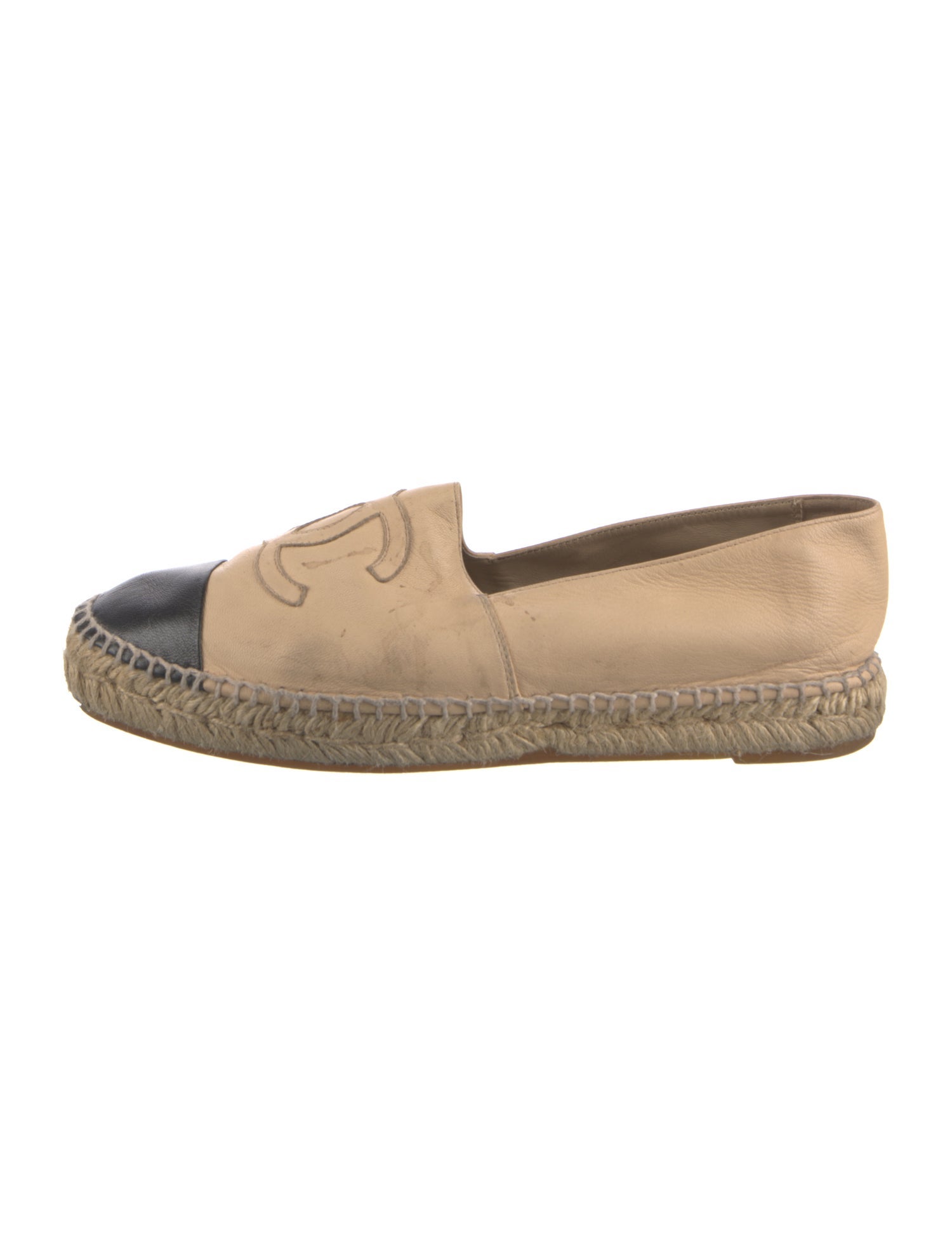 Chanel Interlocking CC Logo Lambskin Espadrilles