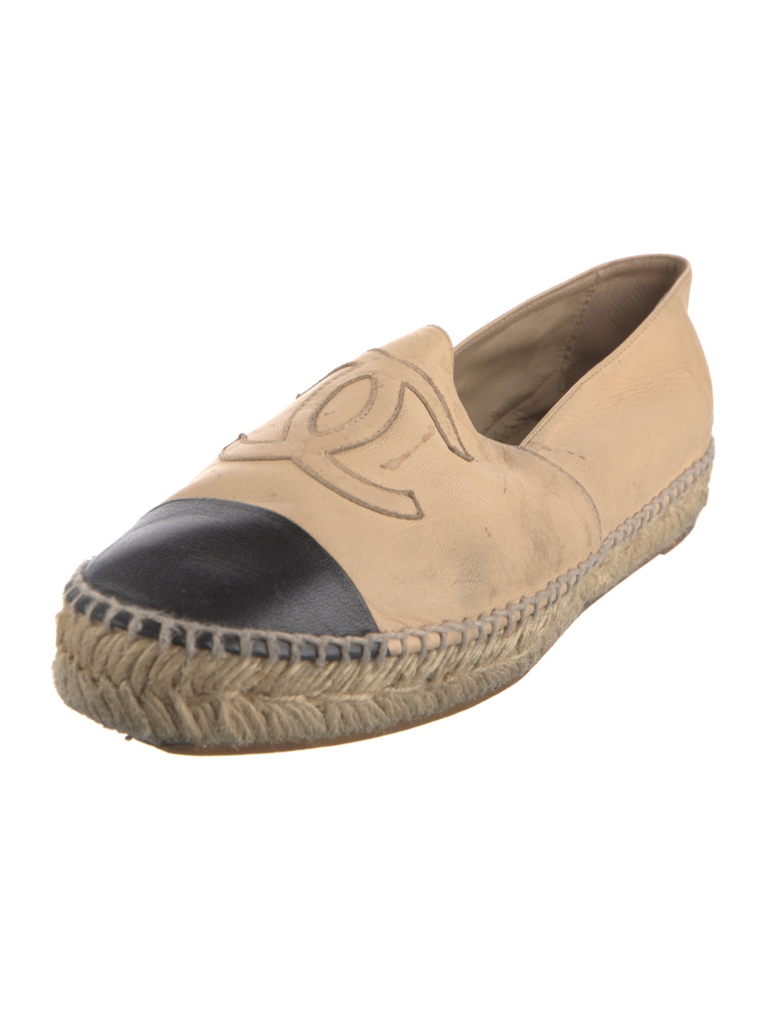 Chanel Interlocking CC Logo Lambskin Espadrilles