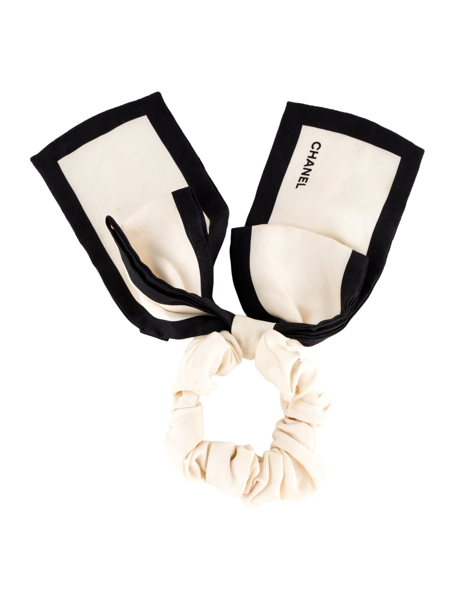 Chanel Camellia Silk Bow Scrunchie