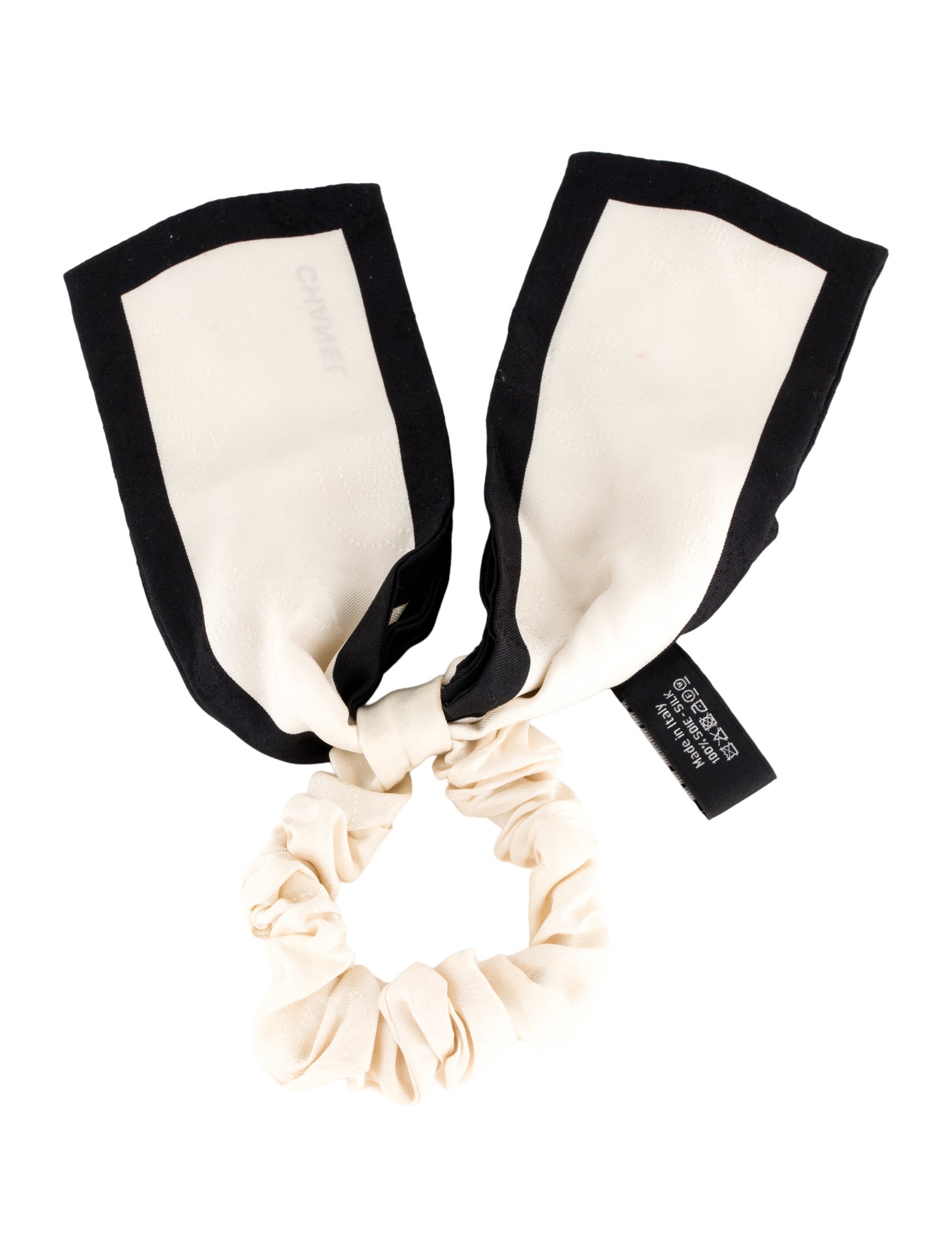 Chanel Camellia Silk Bow Scrunchie