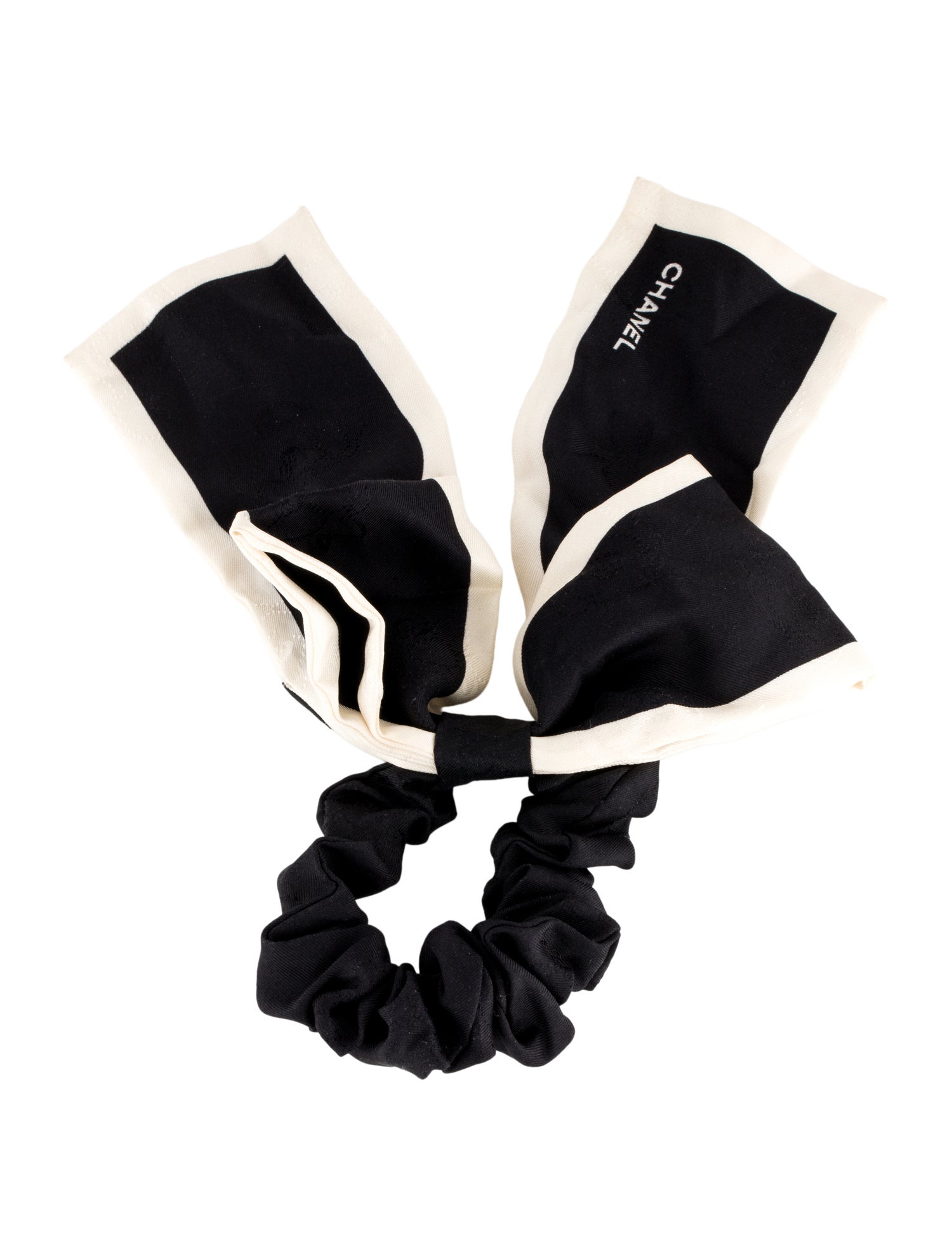 Chanel Camellia Silk Bow Scrunchie