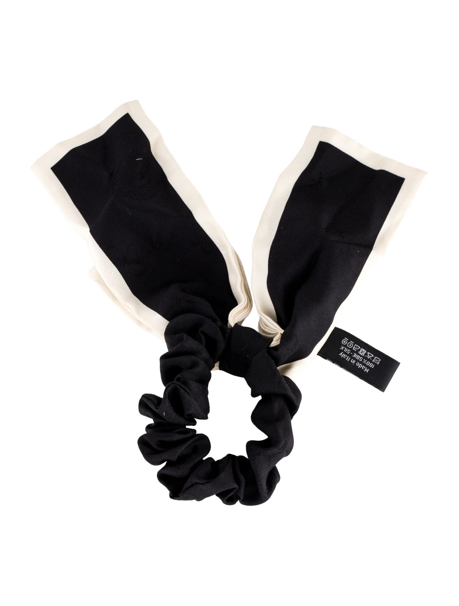 Chanel Camellia Silk Bow Scrunchie