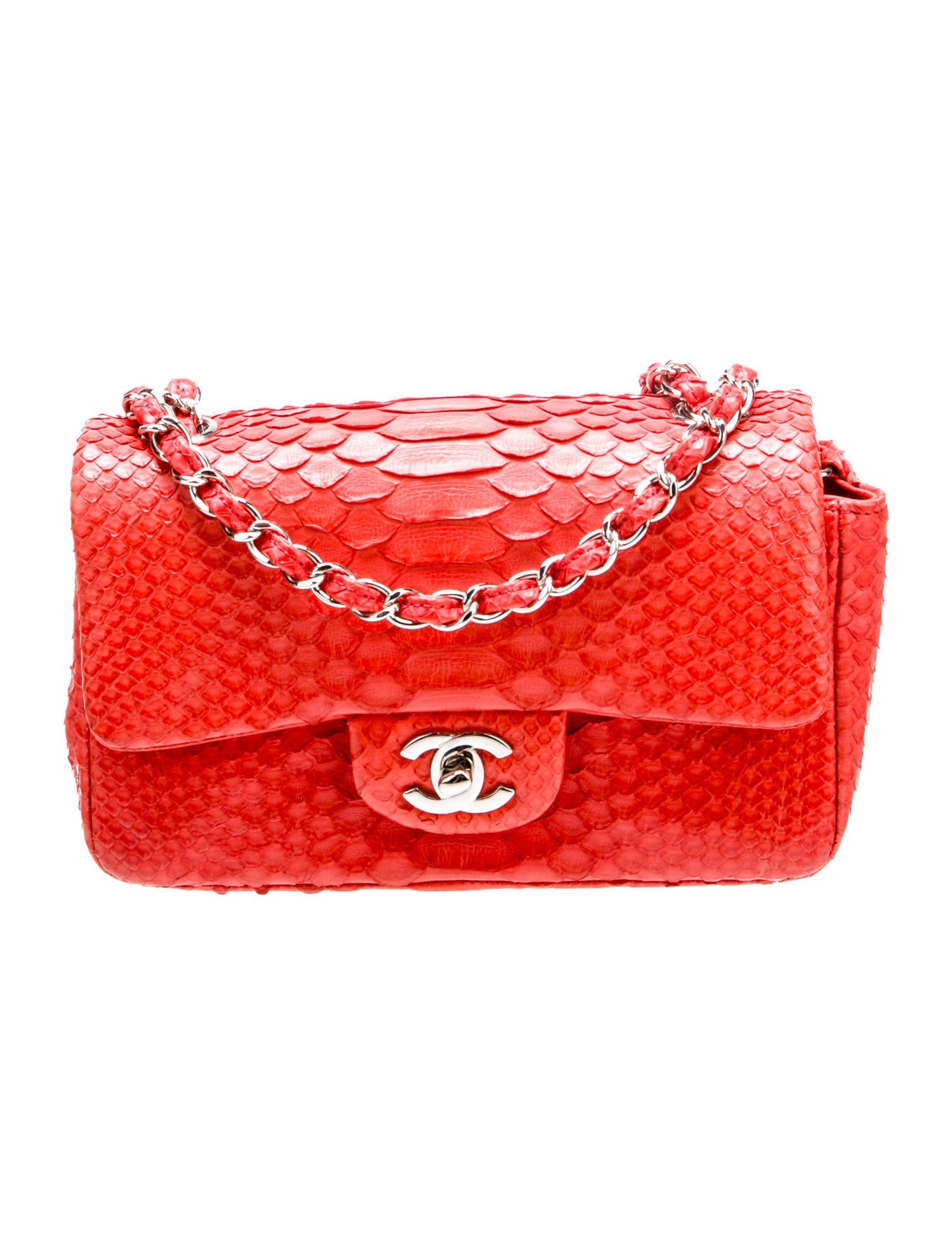 Chanel Python Rectangular Mini Flap Bag