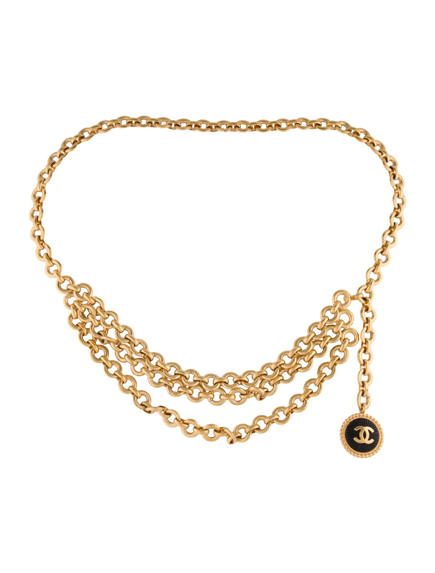 Chanel Vintage Interlocking CC Logo Waist Belt