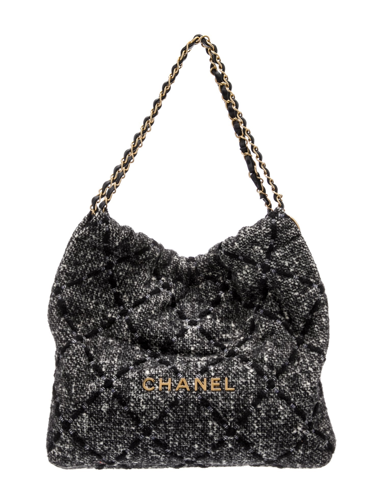 Chanel Quilted Tweed 22 Hobo