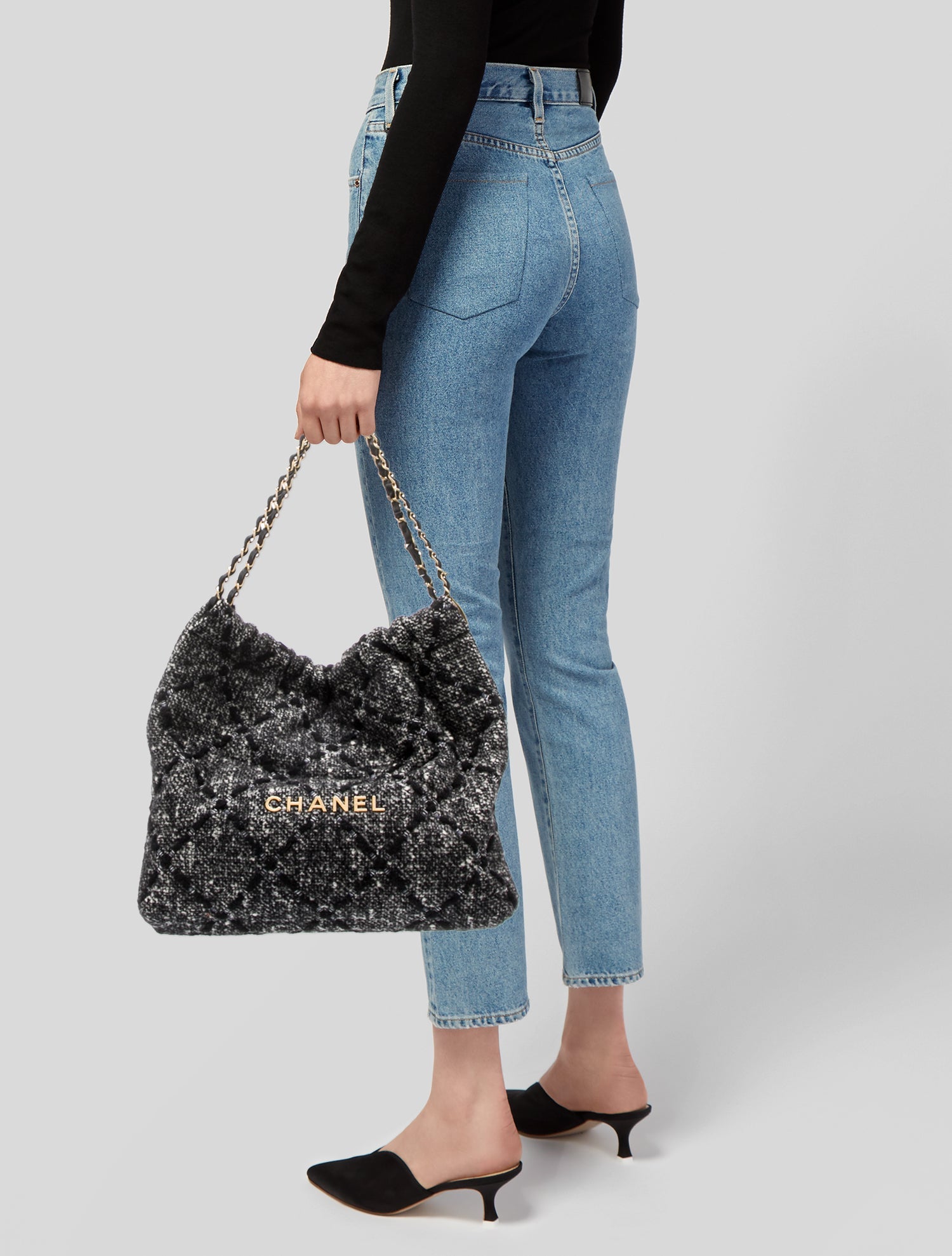 Chanel Quilted Tweed 22 Hobo