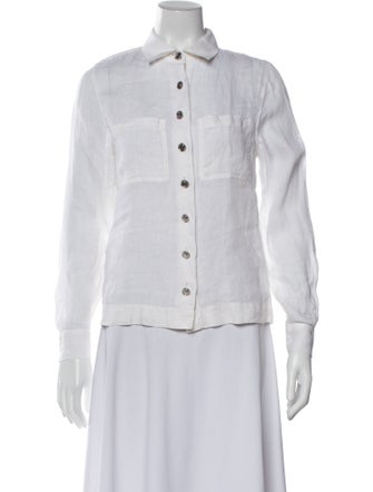 Chanel Late 1980's - Early 1990's Linen Button-Up Top