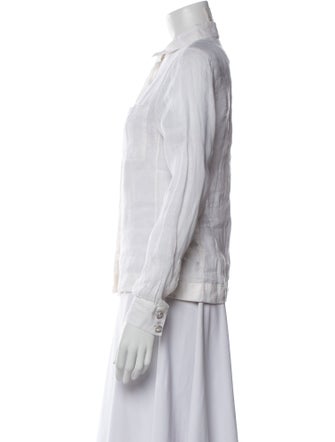 Chanel Late 1980's - Early 1990's Linen Button-Up Top