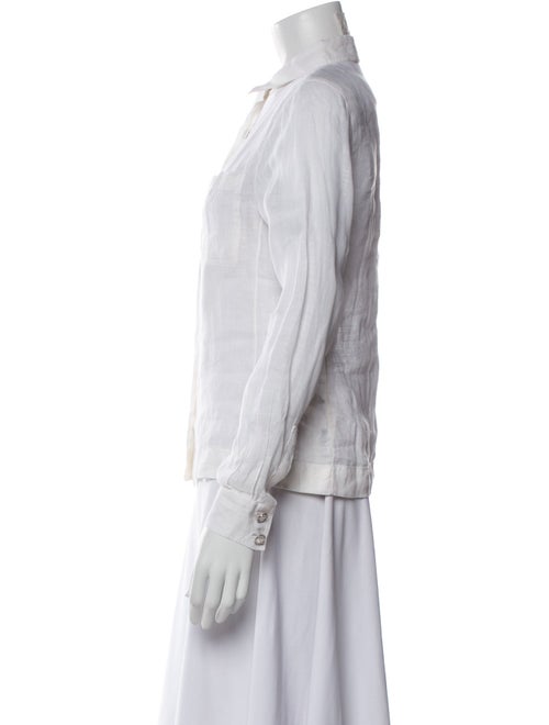 Chanel Late 1980's - Early 1990's Linen Button-Up Top