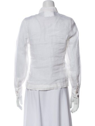 Chanel Late 1980's - Early 1990's Linen Button-Up Top