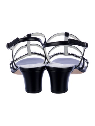 Chanel 2023 Interlocking CC Logo T-Strap Sandals