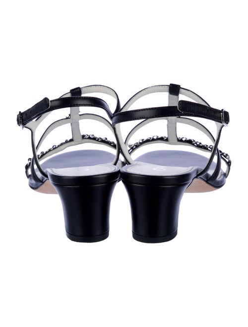 Chanel 2023 Interlocking CC Logo T-Strap Sandals