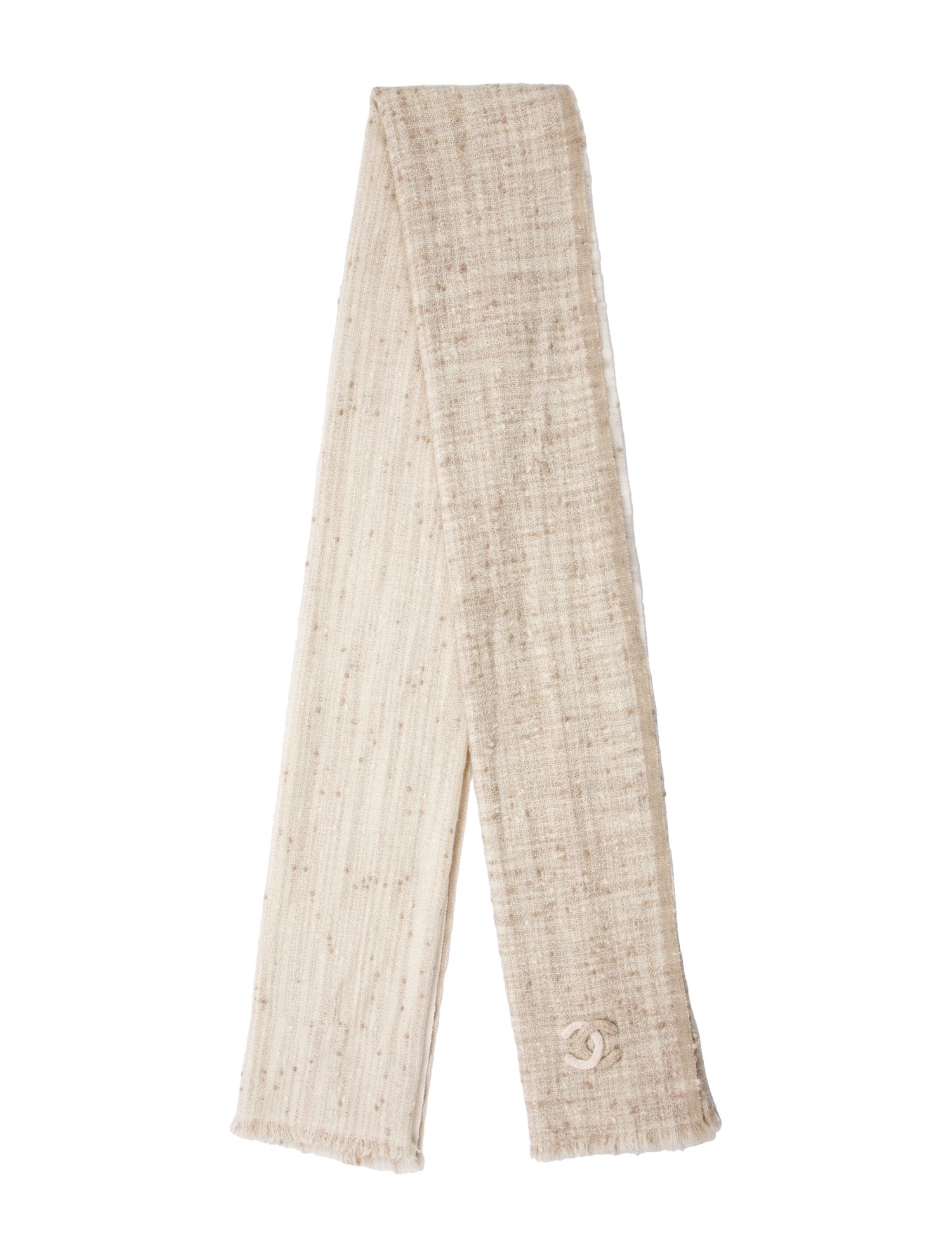 Chanel Cashmere Interlocking CC Logo Scarf