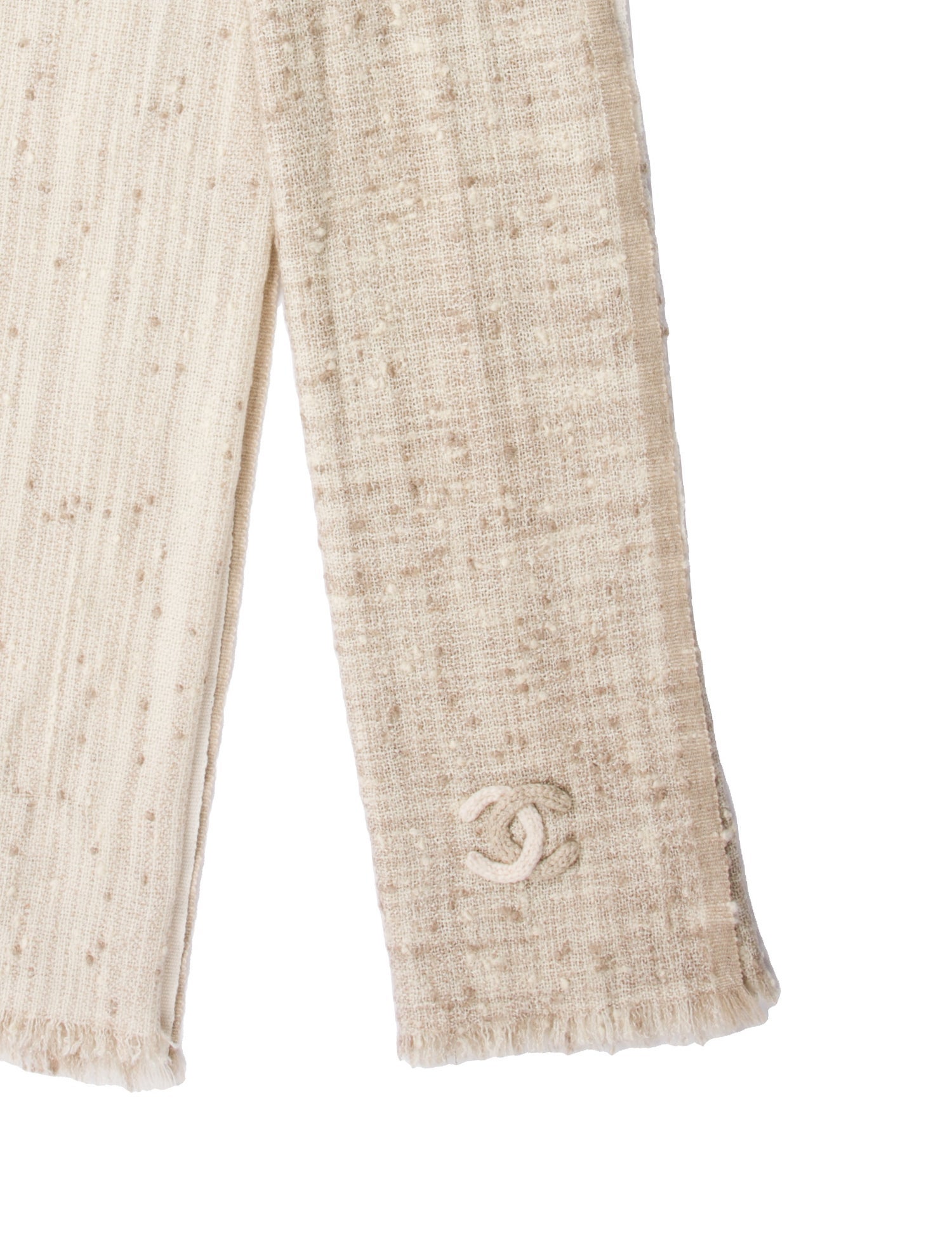 Chanel Cashmere Interlocking CC Logo Scarf