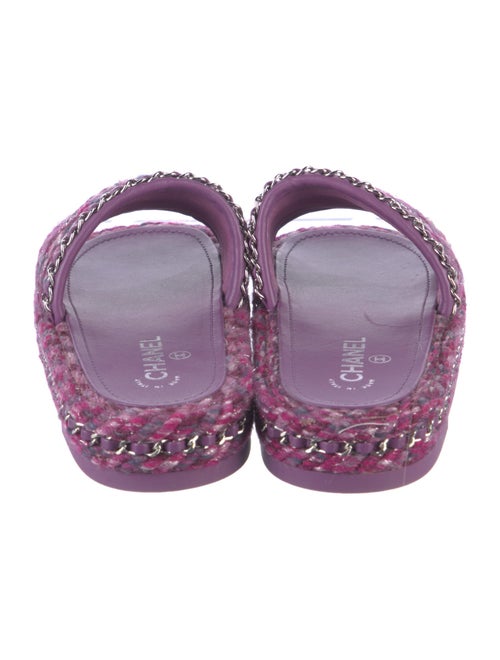 Chanel Interlocking CC Logo Wool Slides