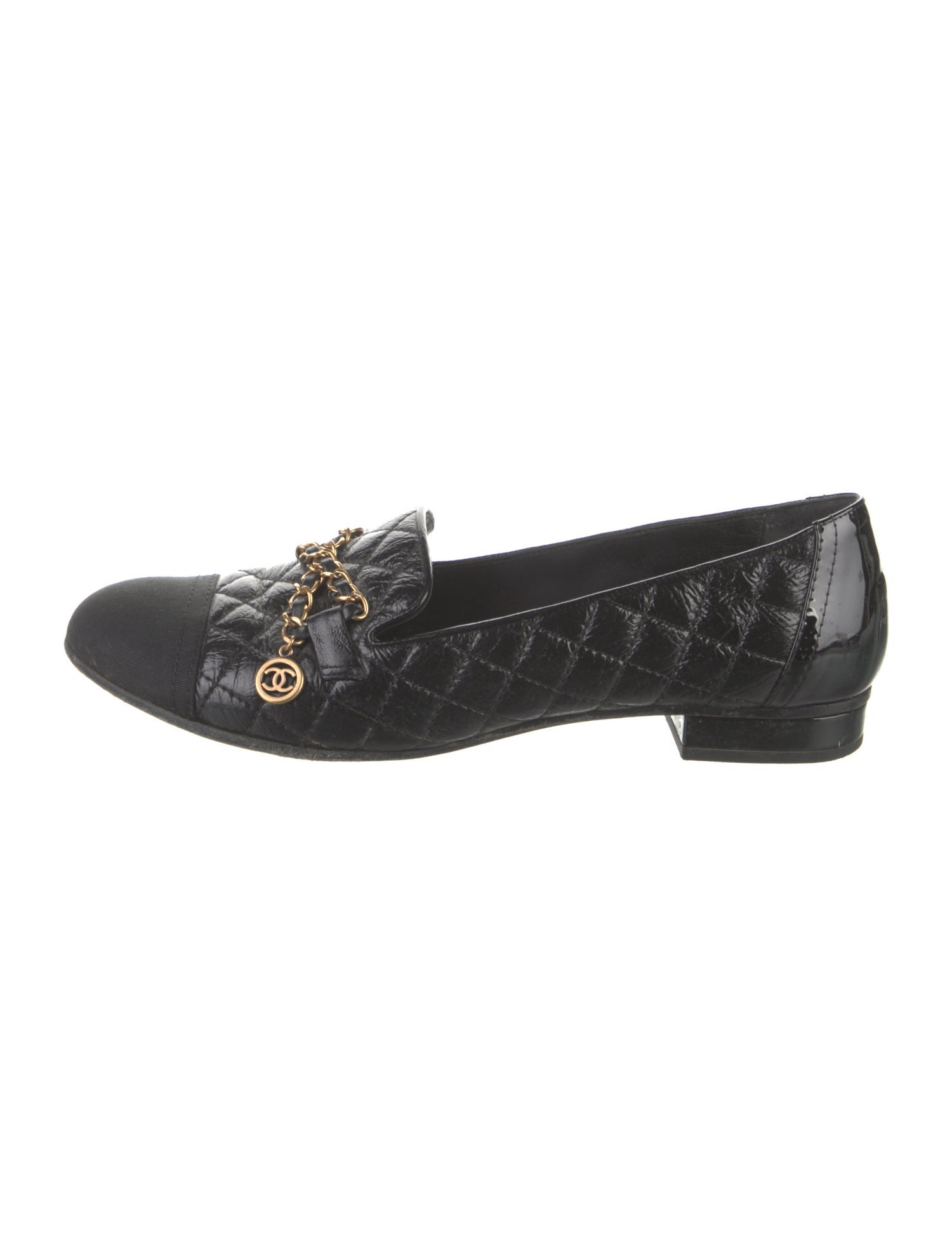 Chanel Interlocking CC Logo Leather Loafers