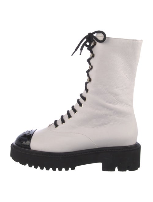 Chanel 2022 Interlocking CC Logo Combat Boots