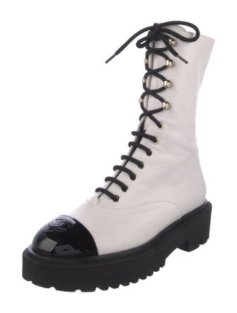 Chanel 2022 Interlocking CC Logo Combat Boots