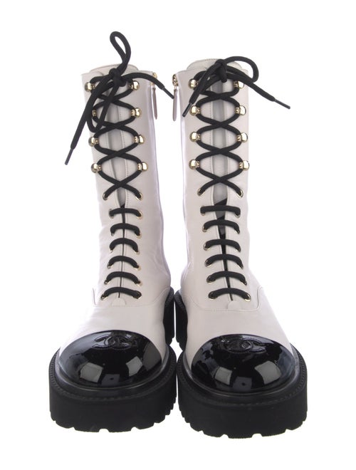 Chanel 2022 Interlocking CC Logo Combat Boots