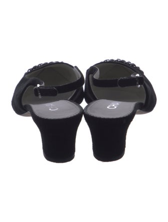 Chanel Interlocking CC Logo Suede Slingback Pumps