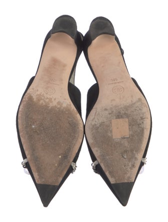 Chanel Interlocking CC Logo Suede Slingback Pumps