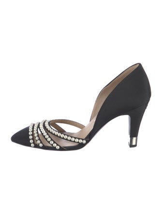 Chanel Interlocking CC Logo Canvas D'Orsay Pumps