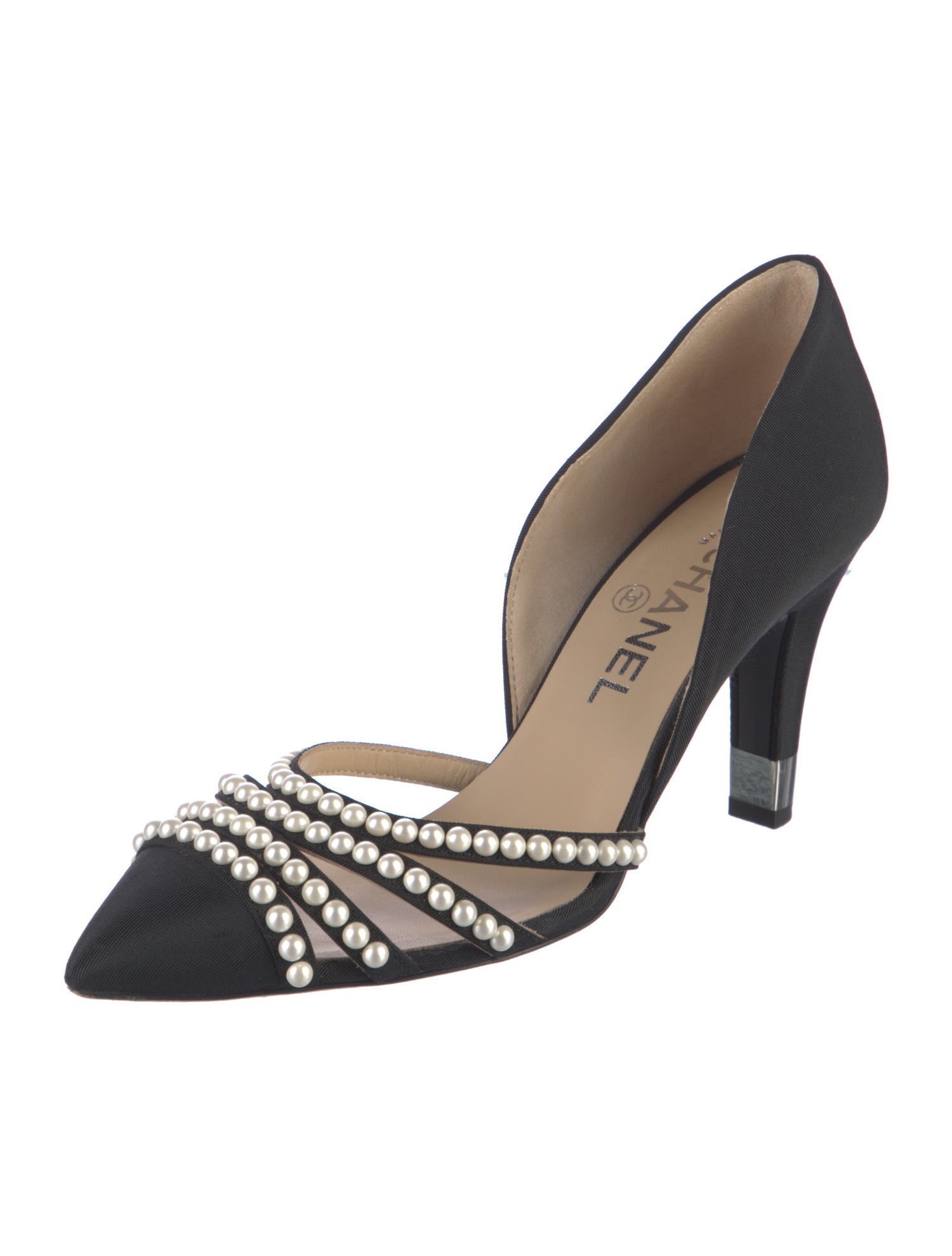 Chanel Interlocking CC Logo Canvas D'Orsay Pumps