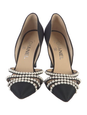Chanel Interlocking CC Logo Canvas D'Orsay Pumps