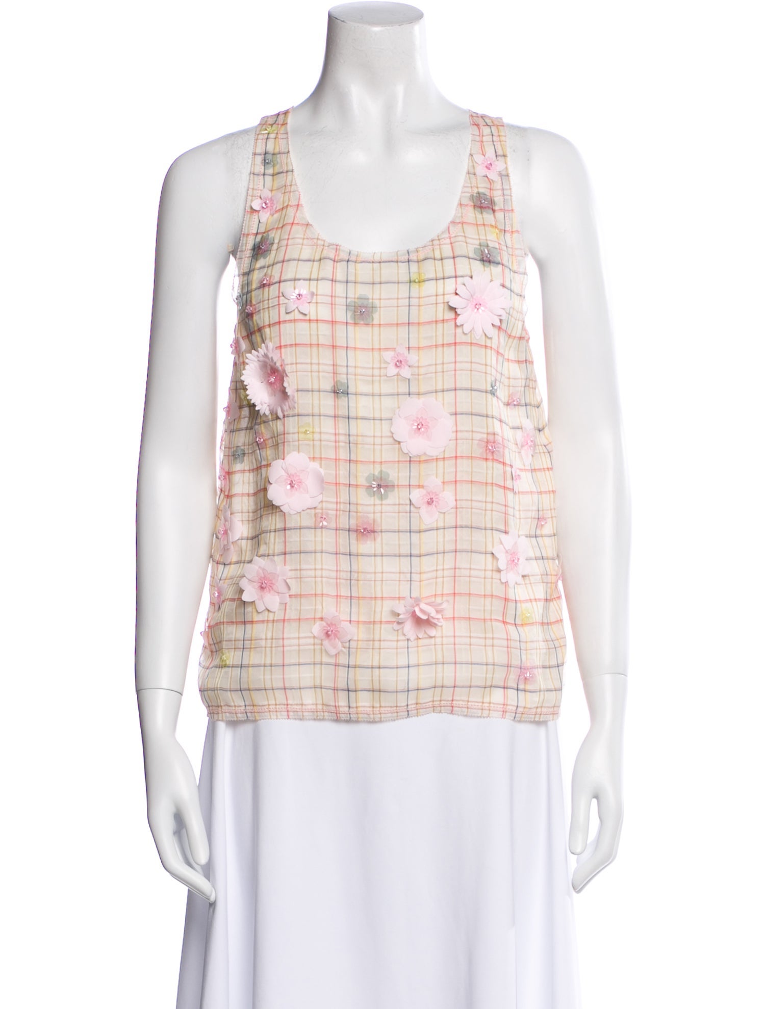 Chanel 2020 Plaid Print Top