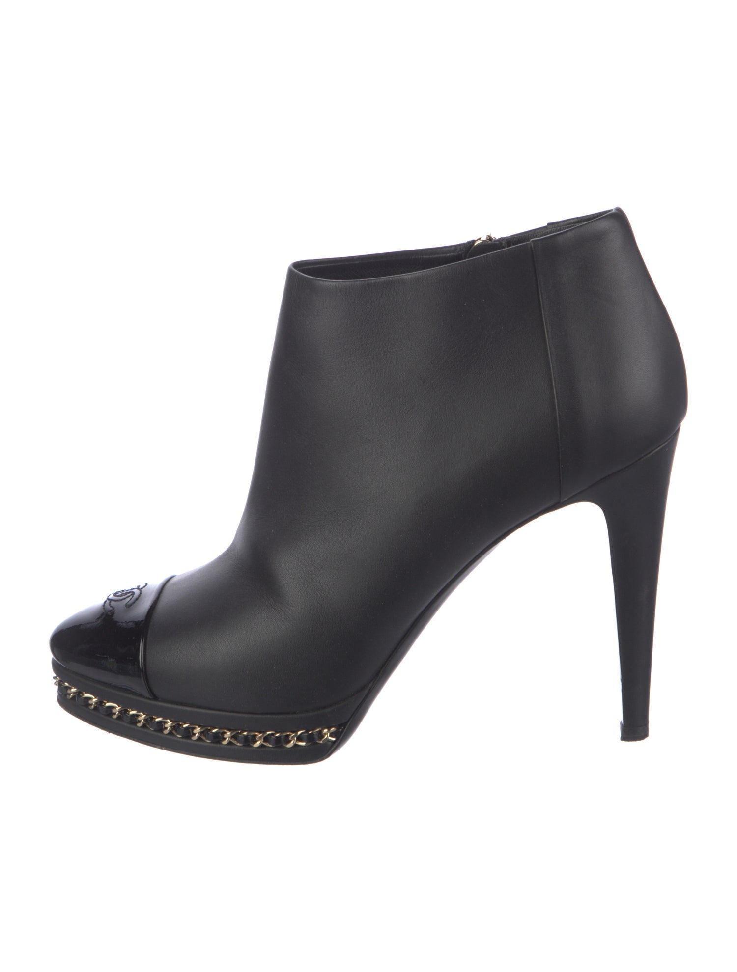 Chanel Interlocking CC Logo Leather Boots