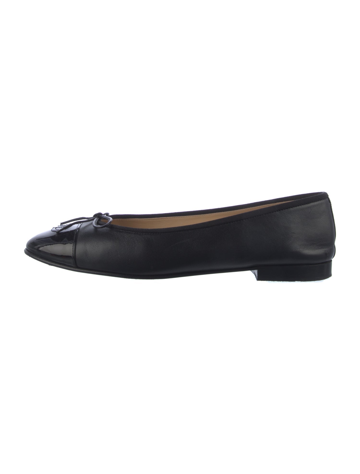 Chanel Interlocking CC Logo Lambskin Ballet Flats