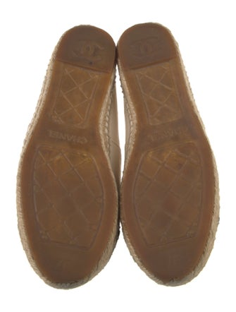 Chanel Interlocking CC Logo Leather Espadrilles