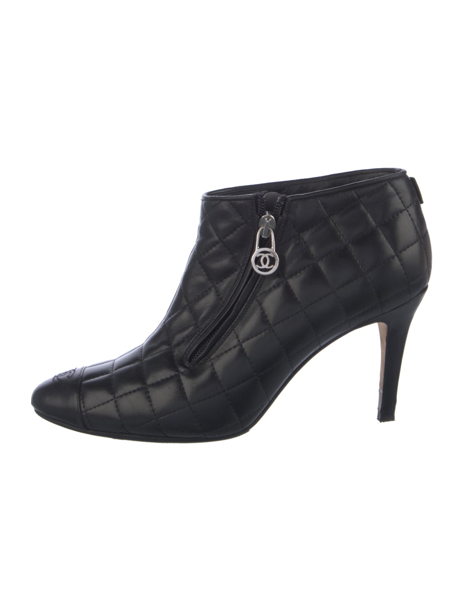 Chanel Interlocking CC Logo Leather Boots