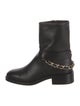 Chanel Interlocking CC Logo Leather Moto Boots