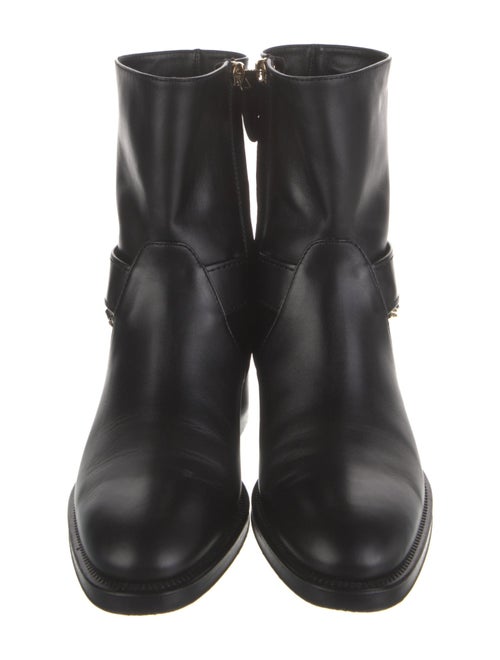 Chanel Interlocking CC Logo Leather Moto Boots