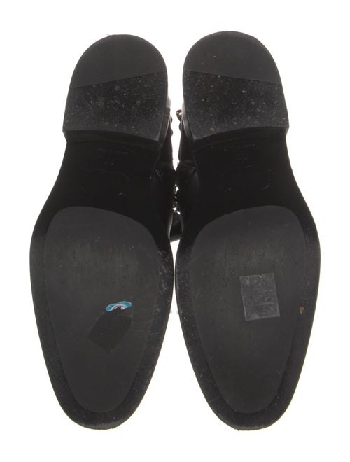 Chanel Interlocking CC Logo Leather Moto Boots