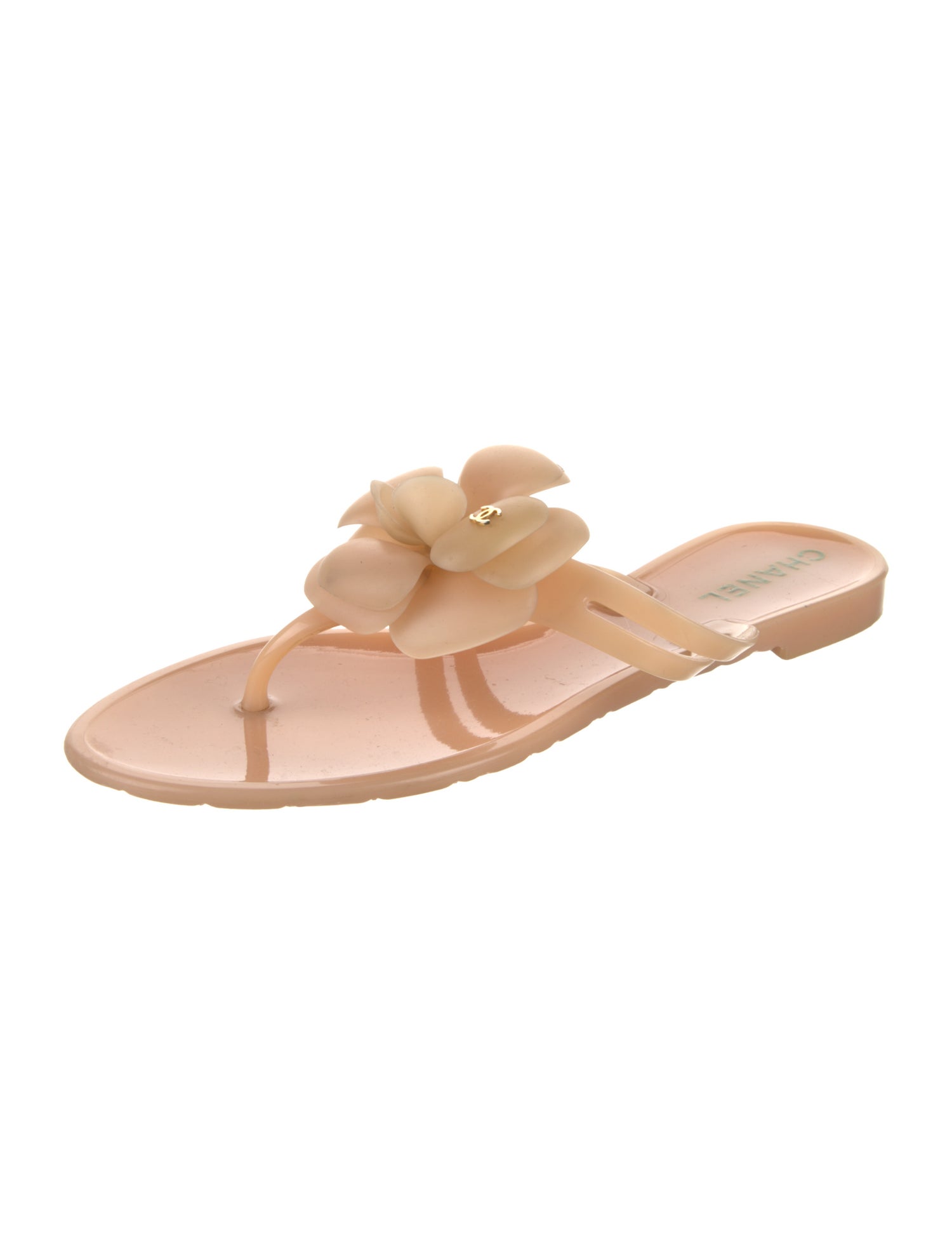 Chanel Interlocking CC Logo Rubber Slides