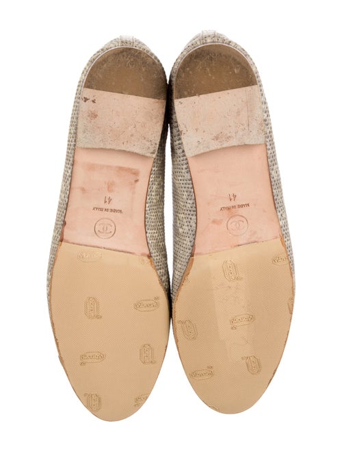 Chanel Interlocking CC Logo Lizard Ballet Flats