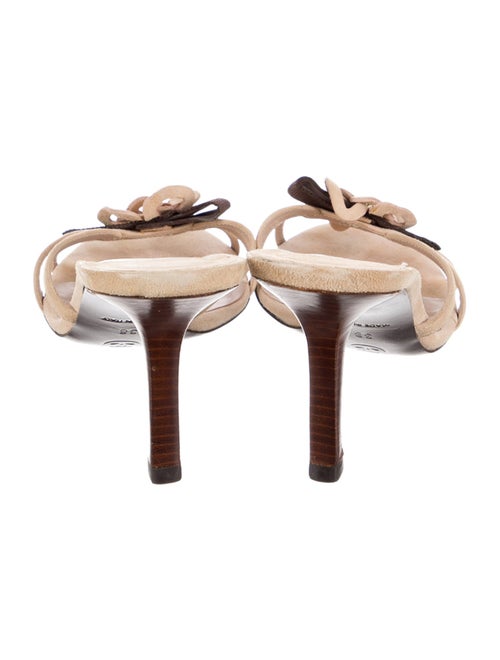 Chanel Interlocking CC Logo Suede Slides