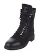 Chanel Interlocking CC Logo Suede Combat Boots