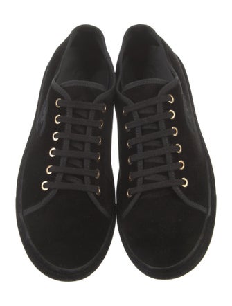 Chanel Interlocking CC Logo Velvet Sneakers