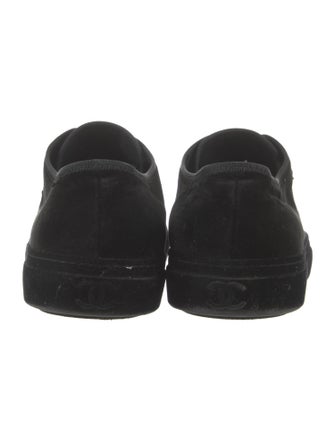 Chanel Interlocking CC Logo Velvet Sneakers